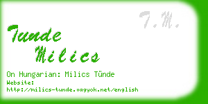 tunde milics business card