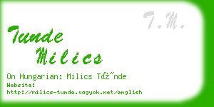 tunde milics business card